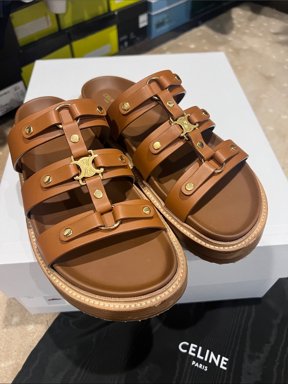 CELINE triomphe wedge mule 
Size 38